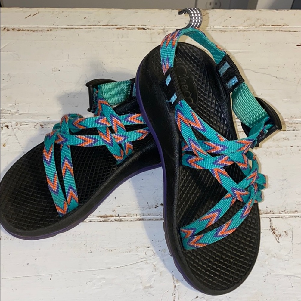 Size 13 girls Chaco Kid's ZX1 Ecotread Sandal,Mint